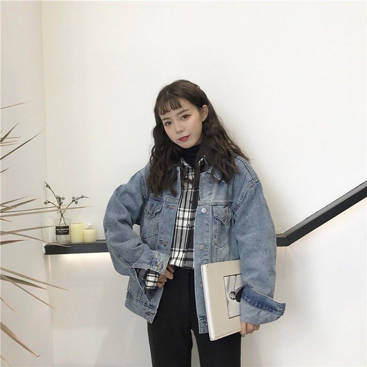 Áo khoác jean jacket dáng rộng 😘 Hàng Quảng Châu