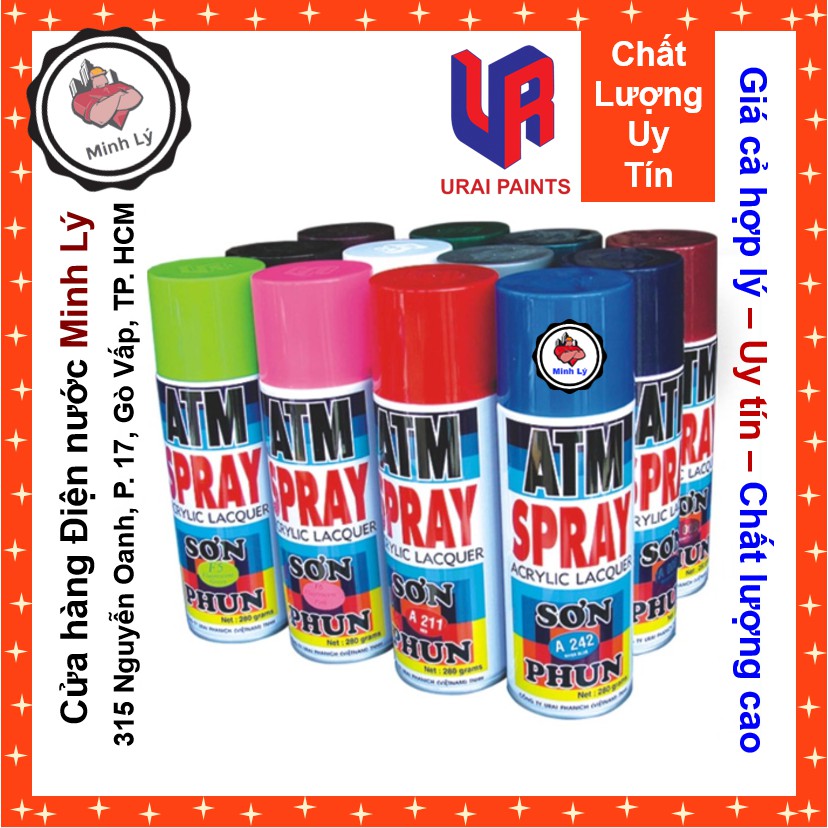 Sơn Phun ATM Spray Cao Cấp Đủ Màu (400ml/chai) Chính Hãng URAIPAINTS