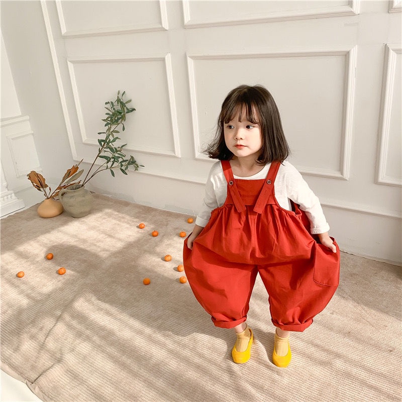 Very cute girls' bib pants casual fashion trendy