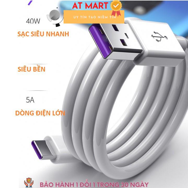 Dây cáp sạc nhanh 5A USB 3.1 Type-C cho Huawei Mate9 10 pro P10 Plus