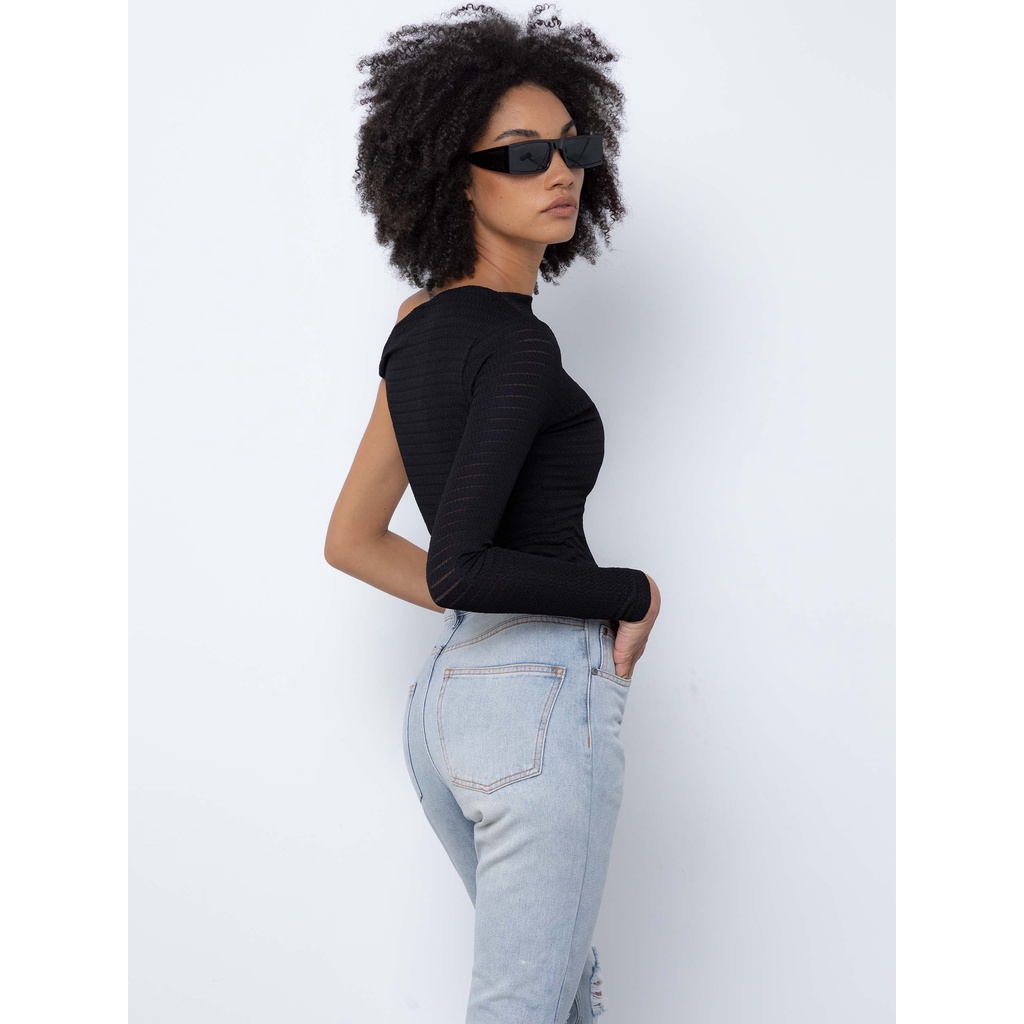Áo Kiểu Nữ One Off-Shoulder , Chất Thun Dệt Kim , WAK000019,SOMEHOW