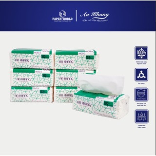 Combo 10 - 20 gói Khăn giấy rút đa năng AN KHANG - AK20-2 100% bột giấy nguyên sinh