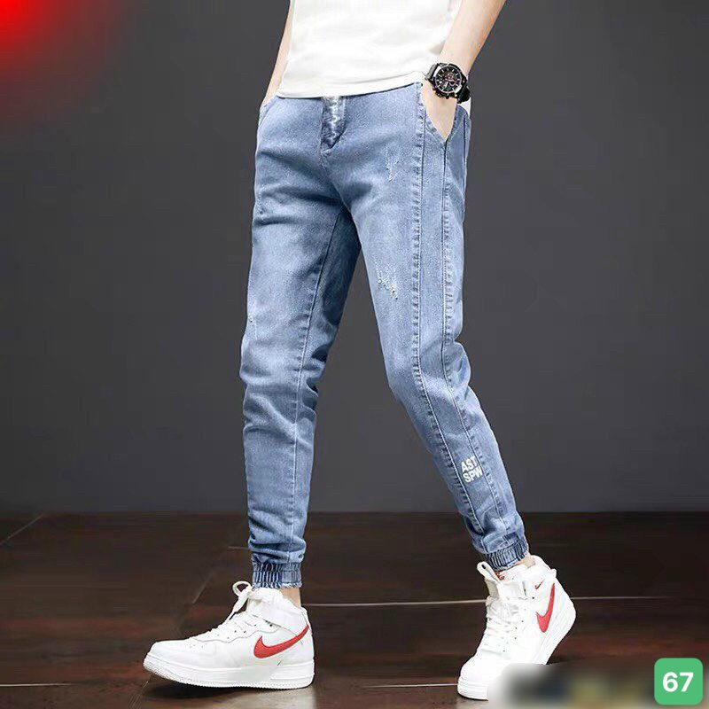 Quần jean Jogger nam chất bò cao cấp Ống bó Dáng Cao Co Giãn Basic HA314