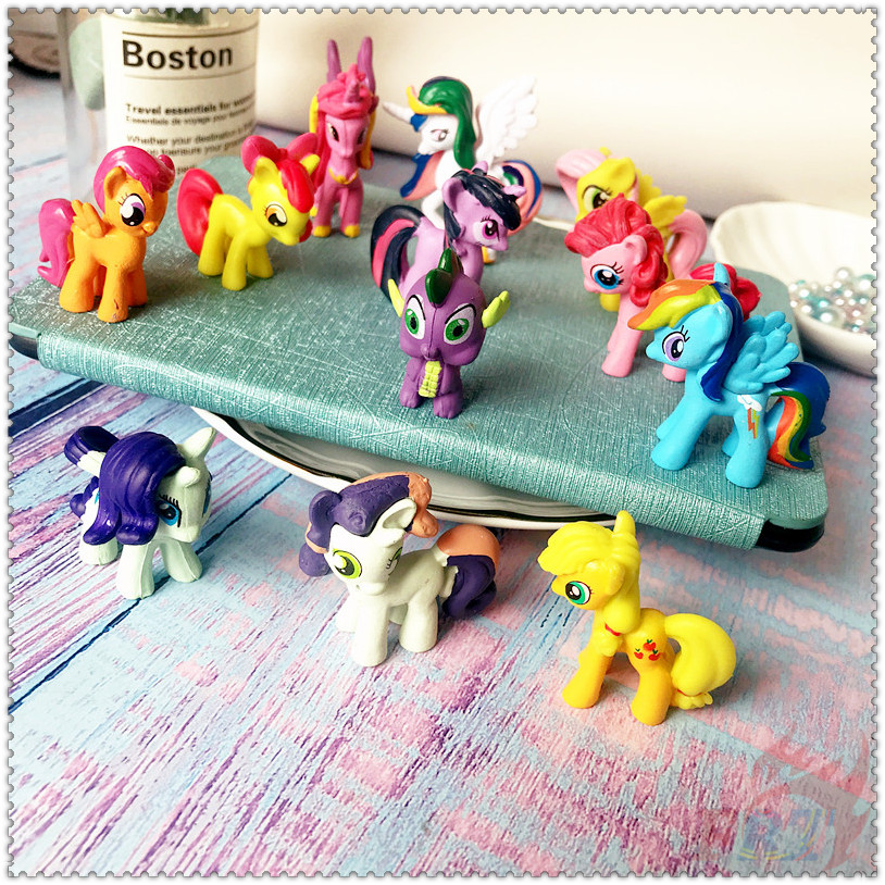 Set 12 Mô Hình Ngựa Pony Trang Trí Bánh Kem