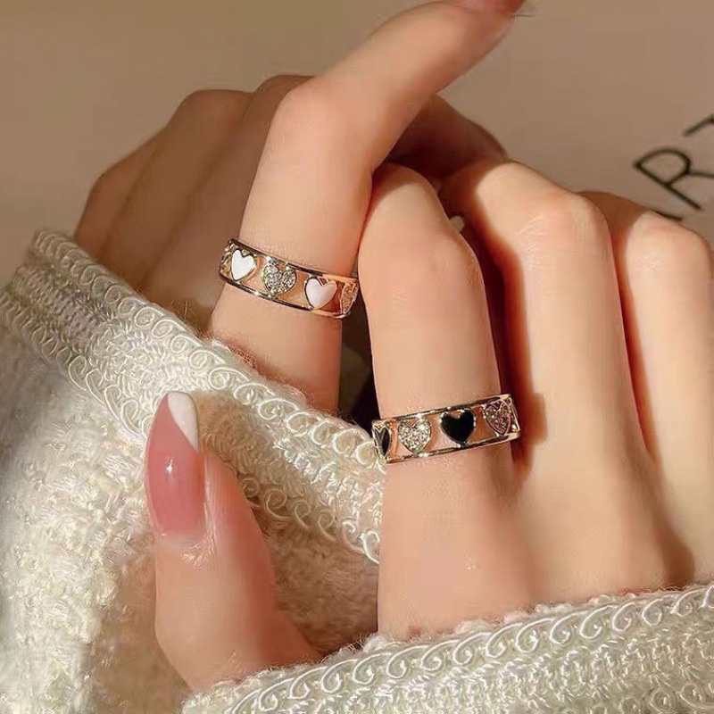 Nhẫn Hở Hình Trái Tim Đơn Giản Phong Cách Nhật Bản