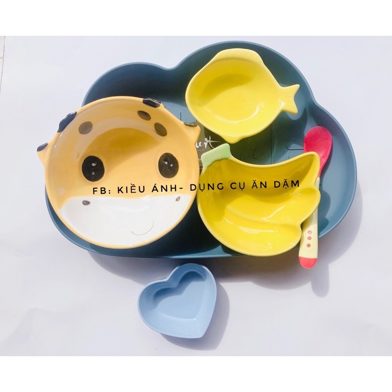 Bát con vật  sứ tráng men cao cấp cho bé ăn dặm