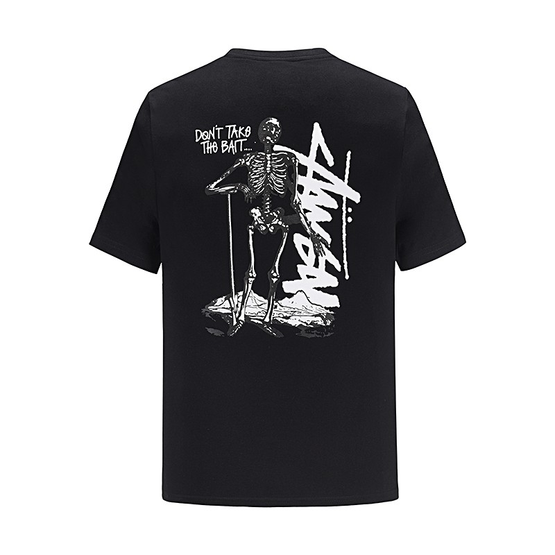 Áo thun tay ngắn họa tiết đầu lâu phong cách Âu Mỹ thời trang cho nam và nữ