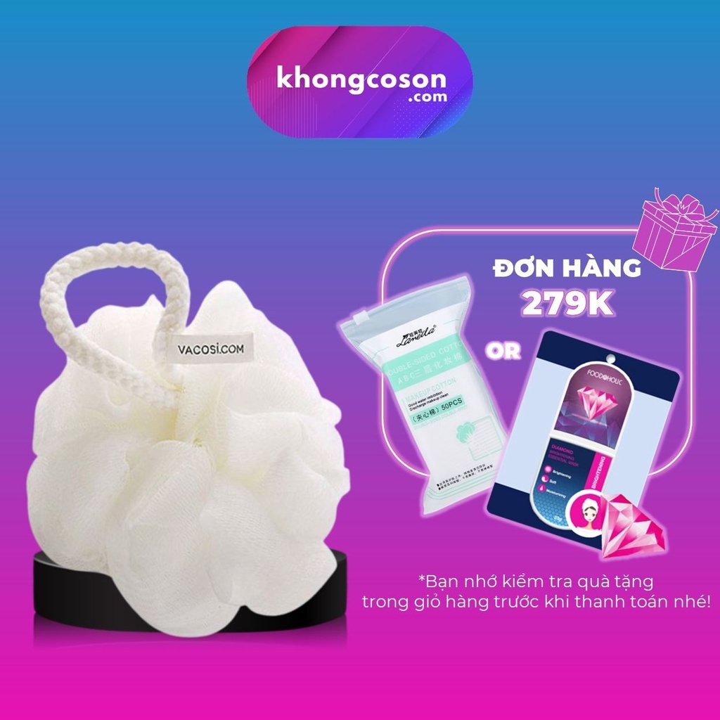 Bông Tắm Tẩy Tế Bào Chết Vacosi BP21 Massage Tạo Bọt Mềm Mịn - Khongcoson