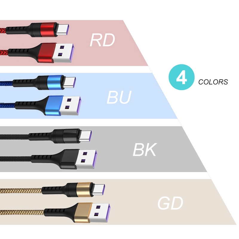 Cáp sạc USB Type-C siêu nhanh 5A cho điện thoại Android