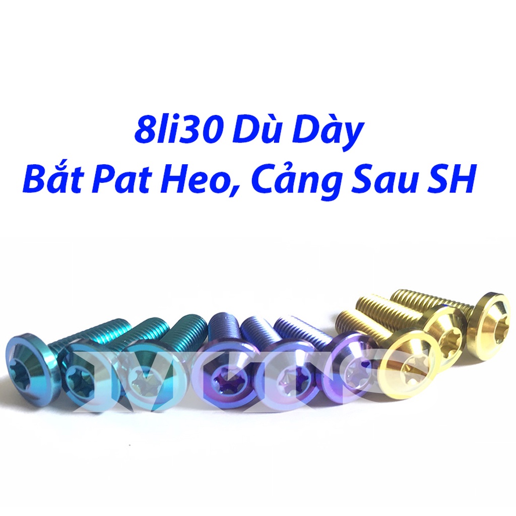 Ốc Titan GR5 8li30 Dù Gắng Pat Heo, Cảng Sau SH, Ti phuộc Sonnic