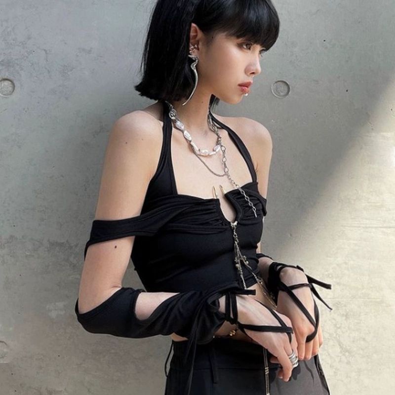 Áo croptop yếm dây cao cấp HYEIN SEO 21SS BLACKPINK