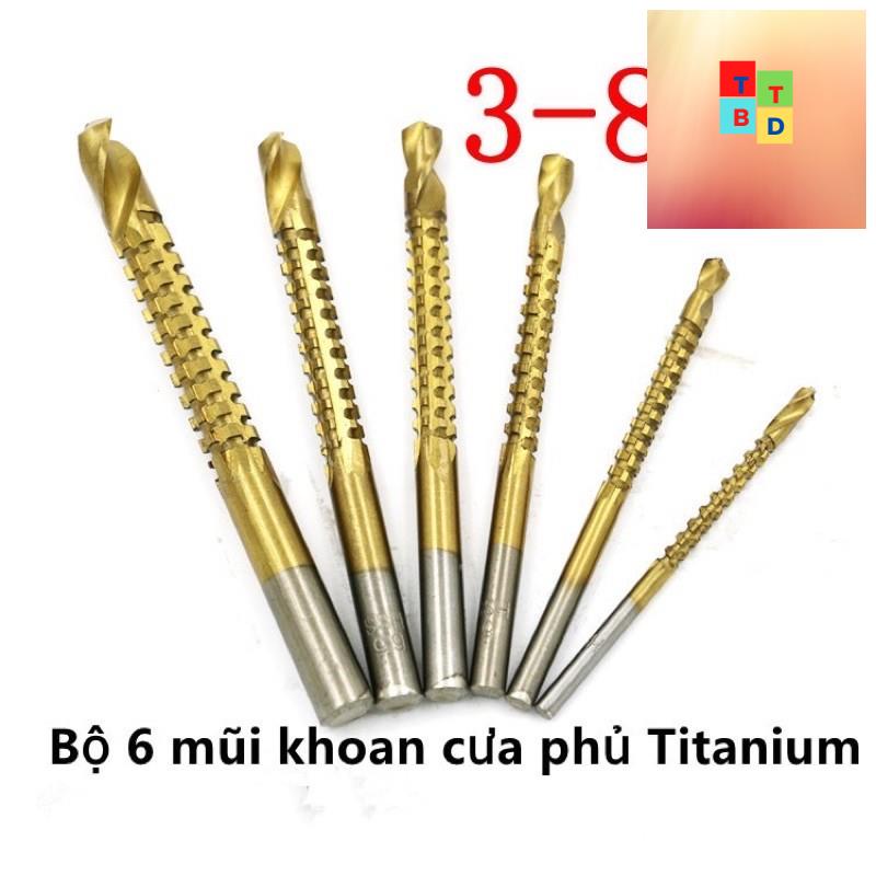 Bộ  mũi khoan cưa,mũi khoan khoét rãnh phủ Titanium