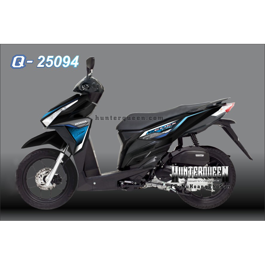 Tem rời Vario 2015. Click 125 đen xanh.Thay đổi màu sắc và chi tiết theo yêu cầu. Sắc nét, bền màu