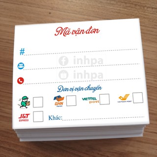 Phiếu ghi mã đơn vận chuyển giấy (100 tờ)