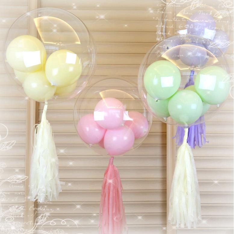 Bong Bóng Trong Suốt 12/18/20/24/36 INCH Dùng Trang Trí