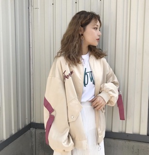 Áo khoác bomber nữ lụa cao cấp