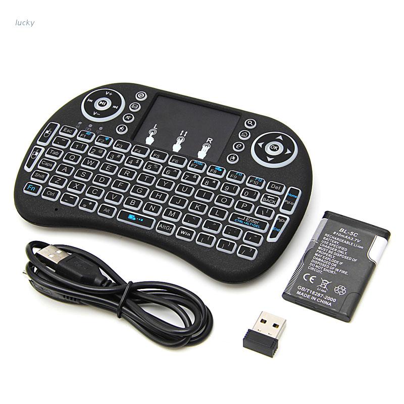 Bàn Phím Không Dây Mini 2.4G Có Đèn Nền Cho PC Pad Android TV Box