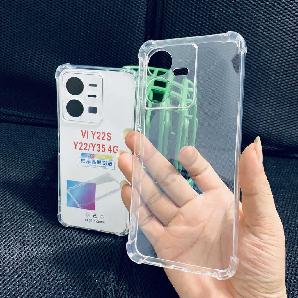 Ốp dẻo trong suốt Vivo Y16/ Y02s/ Y22s chống sốc cao cấp bo 4 góc bảo vệ cam