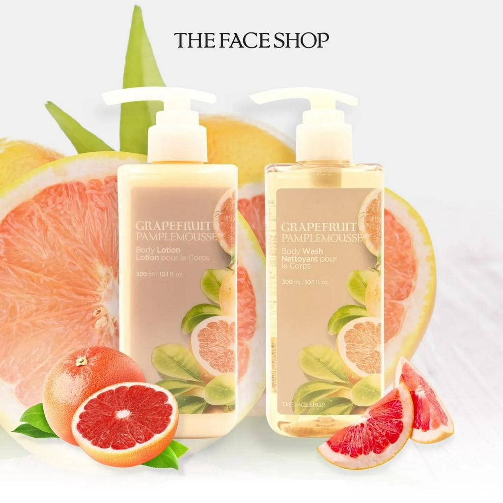 Combo Sản Phẩm Làm Sạch Da TheFaceShop 300ml+Gel Tắm 300Ml+Sữa Dưỡng Thể Grapefruits Body Lotion 300ML