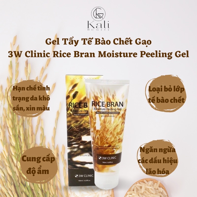 Gel tẩy tế bào chết Rice Bran Moisture pleeling 3w clinic