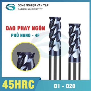 [D1-D8] Dao phay ngón 2F, 4F 45HRC, lớp phủ nano đen