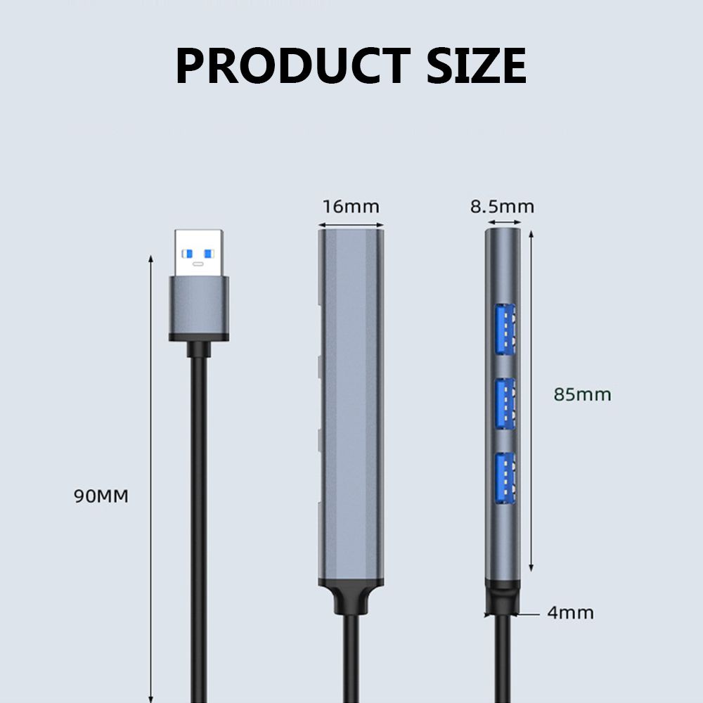 Ổ cứng mở rộng 4 cổng USB 3.0 tốc độ cao bằng hợp kim nhôm cho laptop