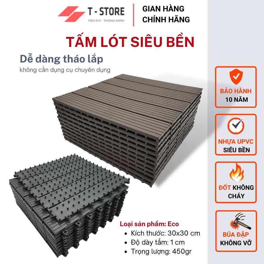 Tấm Nhựa Lót Sàn Ban Công Sienna Siêu Bền- Trang Trí Sân Vườn, Nhà Tắm