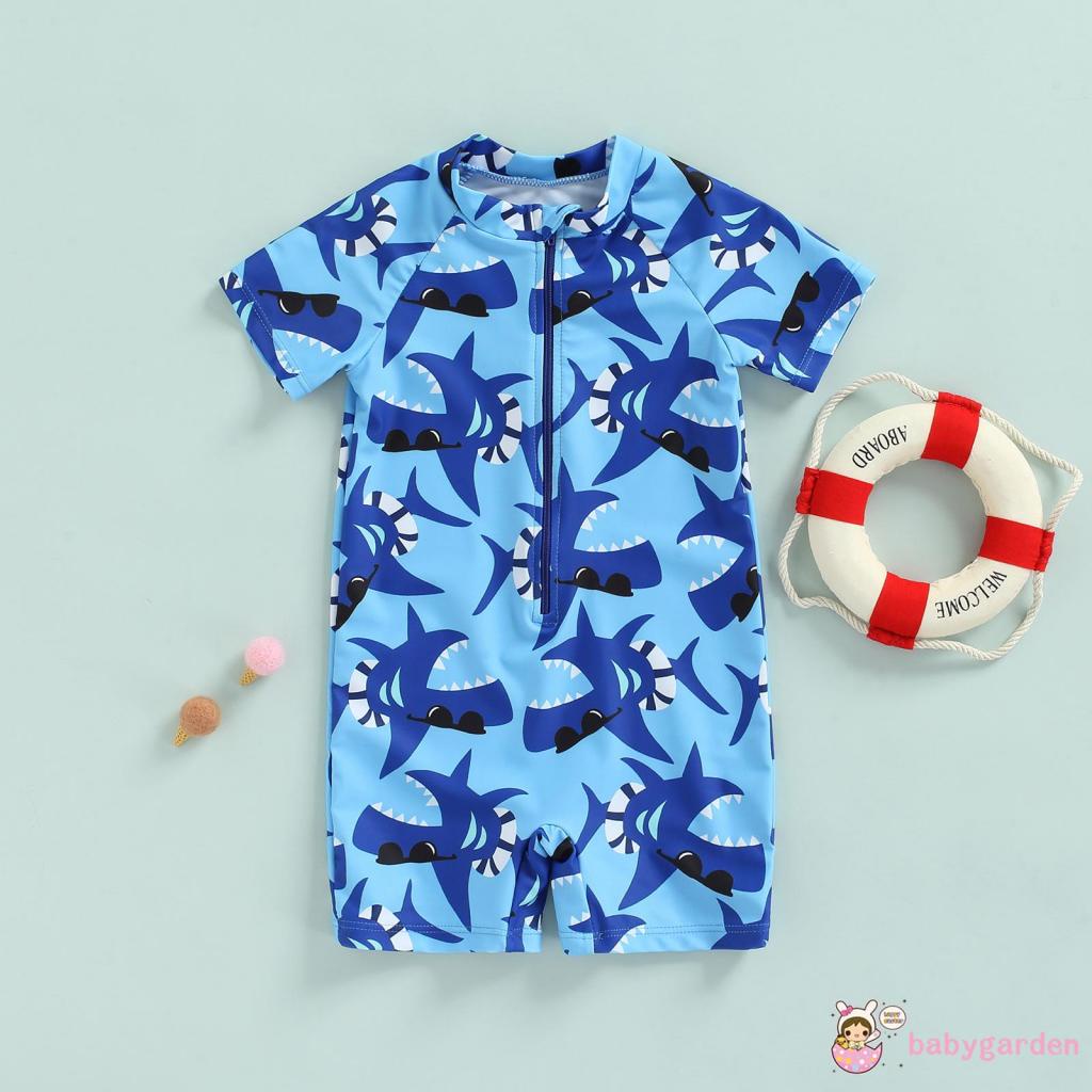 Bộ Đồ Bơi Liền Thân Ngắn Tay Chống Nắng In Hoạt Hình Dành Cho Bé Trai 6 Tháng Tuổi
