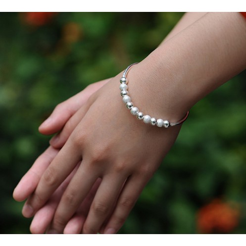 Lắc Tay Bi Tròn Xi Bạc 925 ý xinh xắn Sale giá siêu rẻ