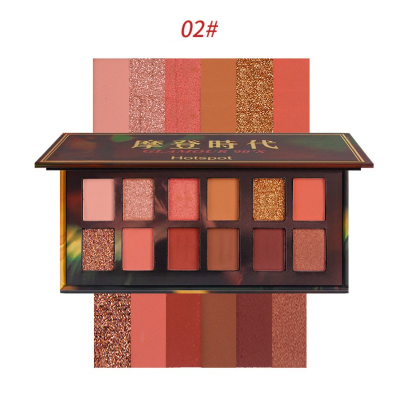 [Hàng mới về] Bảng phấn mắt 12 màu trang điểm kháng nước lâu trôi và chống nhòe phong cách Retro hiện đại