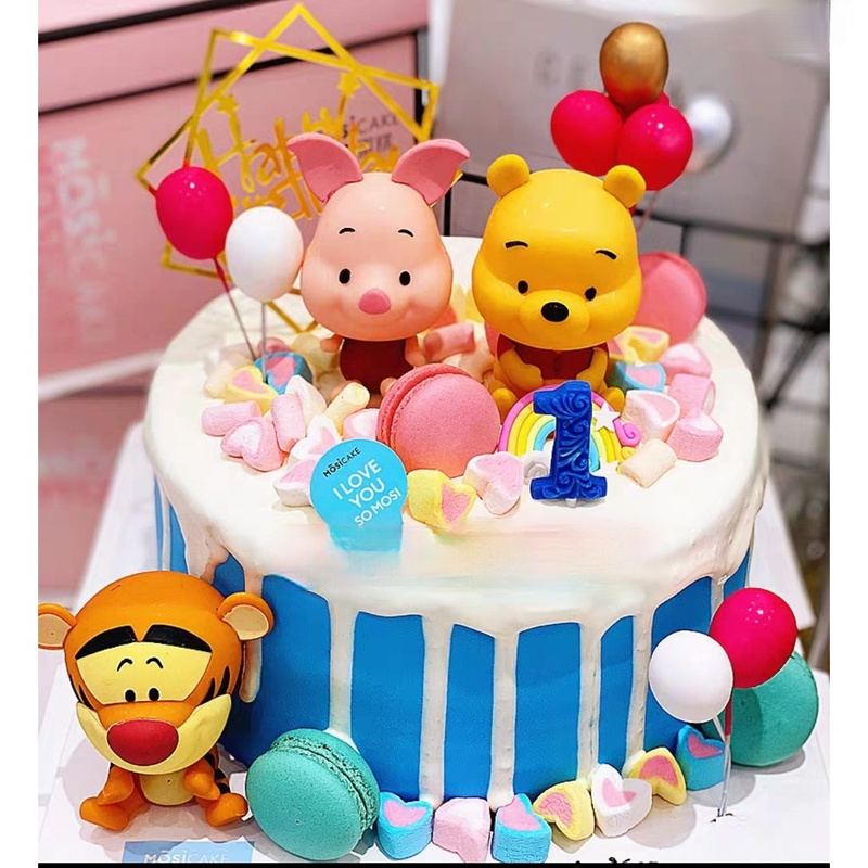 Phụ Kiện Trang Trí Bánh Kem Hình Gấu pooh Đáng Yêu