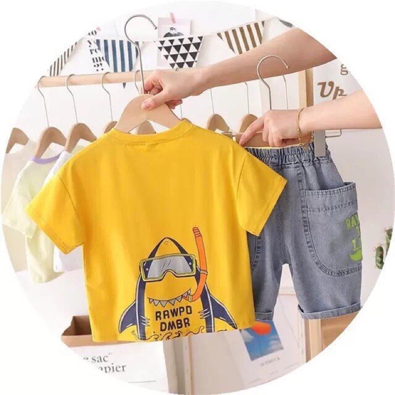SET PHÔNG CÁ MẬP + QUẦN BÒ MỀM CHO BÉ