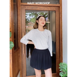 Áo thun nữ dài tay cổ tròn basic Lollipop Tee Stripped Maxy Workshop