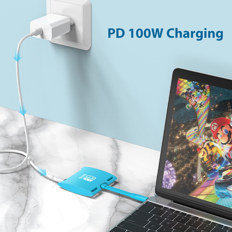 Dock chuyển đổi NINTENDO USB C sang HDMI 4K PD USB 3.0 H16 cho Laptop Dell