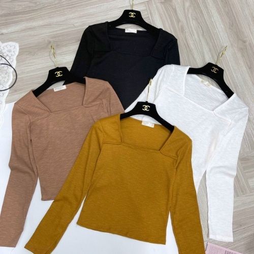 Áo len gân thu đông mẫu cổ chữ U Hàn Quốc cho nữ Bling Store BL12 | BigBuy360 - bigbuy360.vn