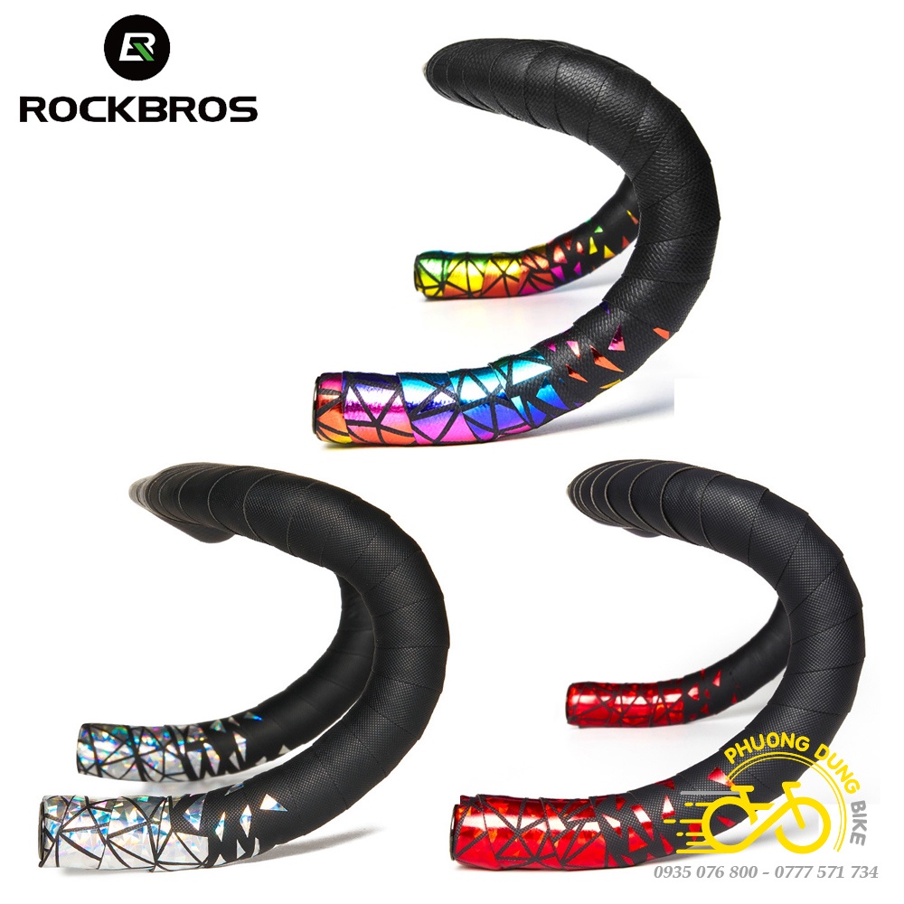 Dây quấn ghi đông xe đạp da PU Kim cương ROCKBROS