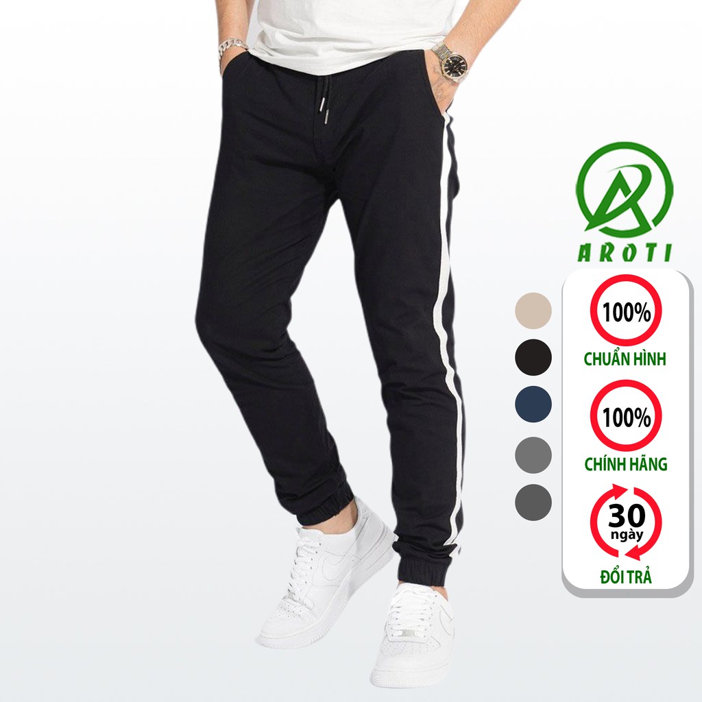 Quần jogger Kaki Nam AROTI Form Slim Fit Vải Đẹp Cao Cấp, Co Giãn Tốt Dáng Hàn Thể Thao Nhiều Màu- Đủ Size Qk43 sp7