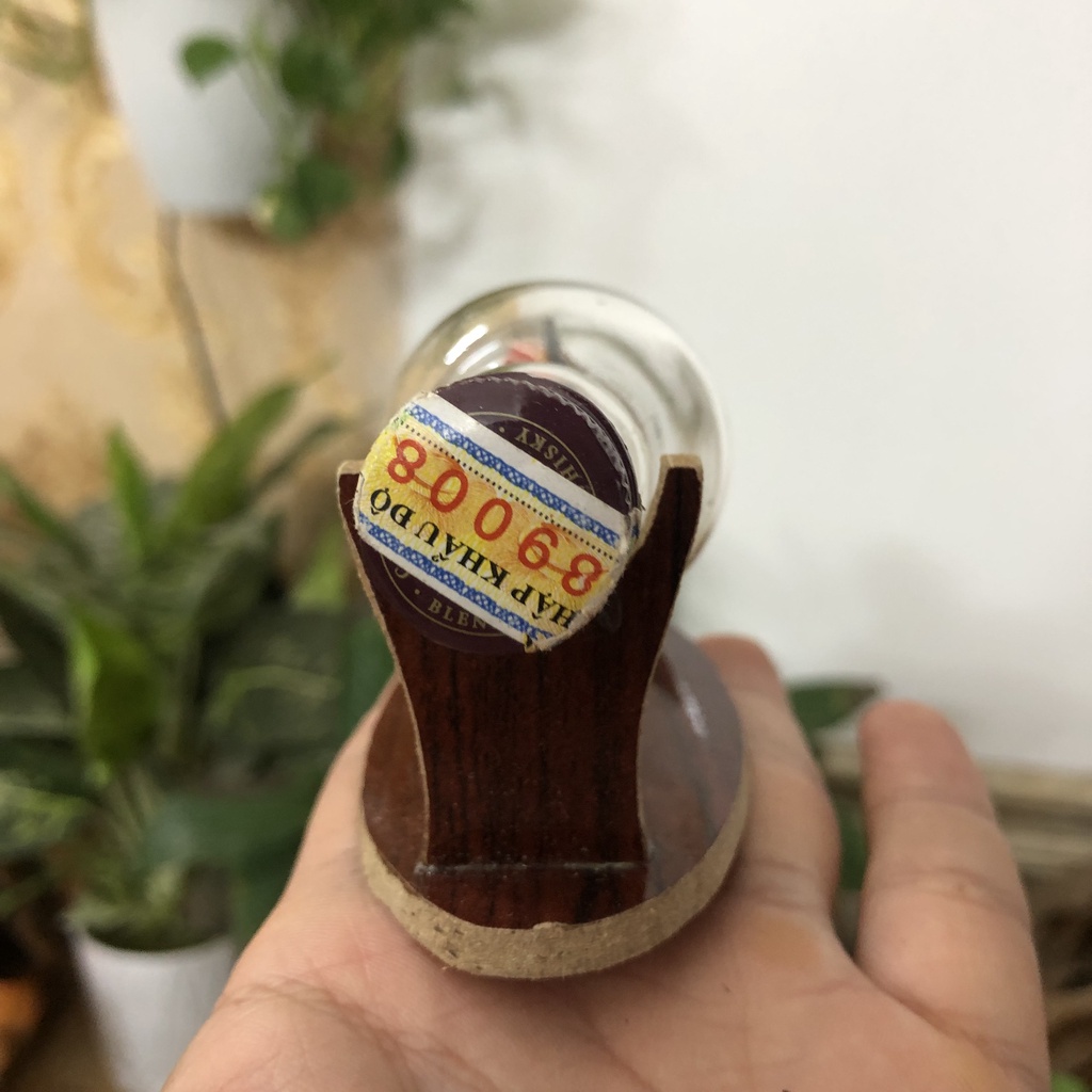 Mô hình thuyền buồm gỗ trong chai thủy tinh, mô hình trang trí để bàn, decor phòng làm việc, quà tặng