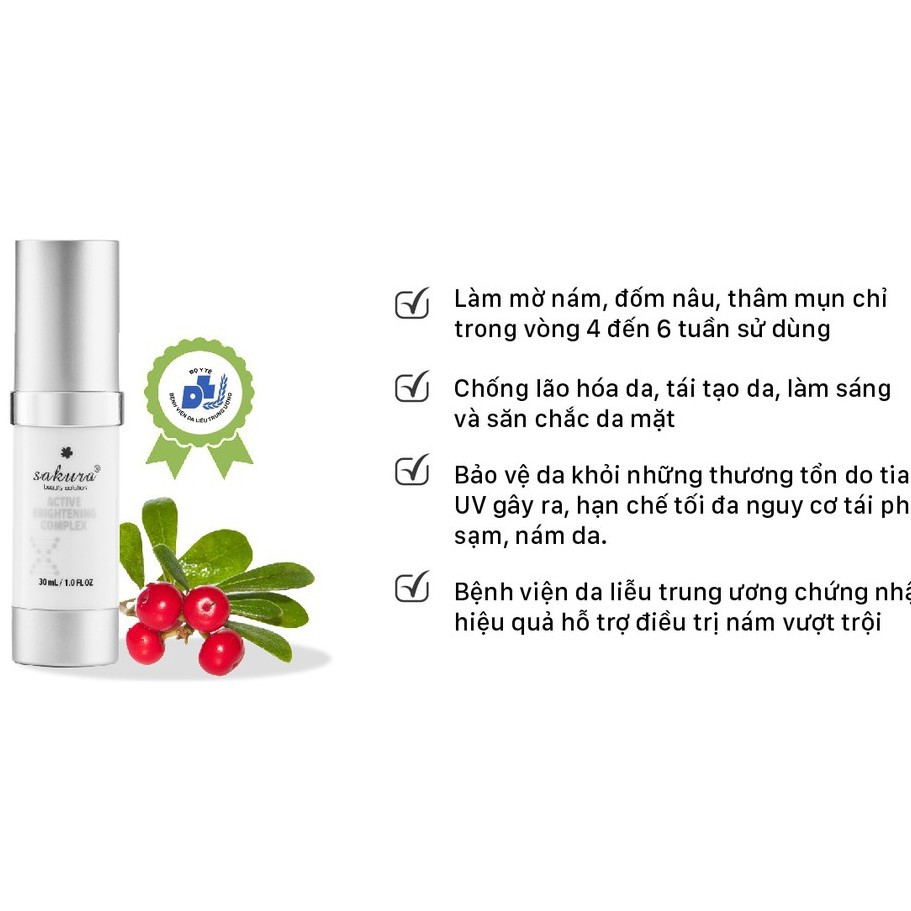 [DEAL SỐC] Enzyme Sakura Active Brightening Complex Hỗ Trợ Trị Nám, Làm Mờ Nám, Đốm Nâu, Thâm Mụn, Chống Lão Hóa, Làm Sá