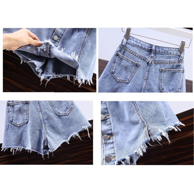 {order 15 ngày} Bigsize Set áo phông cô gái + quần giả váy jeans hàng quảng châu