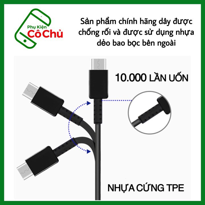 Bộ Củ Sạc + Dây Cáp Fast Charge Nhanh Type C cho Galaxy S8/ S8 plus/ S9/ S9 plus/ N8/ N9