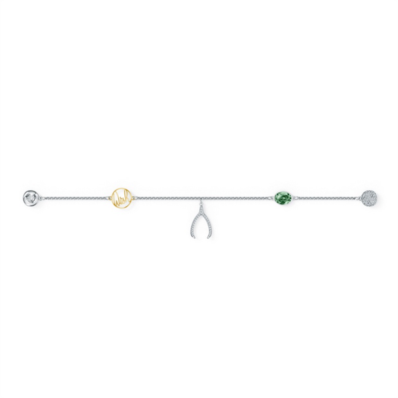 Lắc tay Swarovski Remix Collection Wishbone Strand Green Size M Vòng Tay Swarovski 5528718