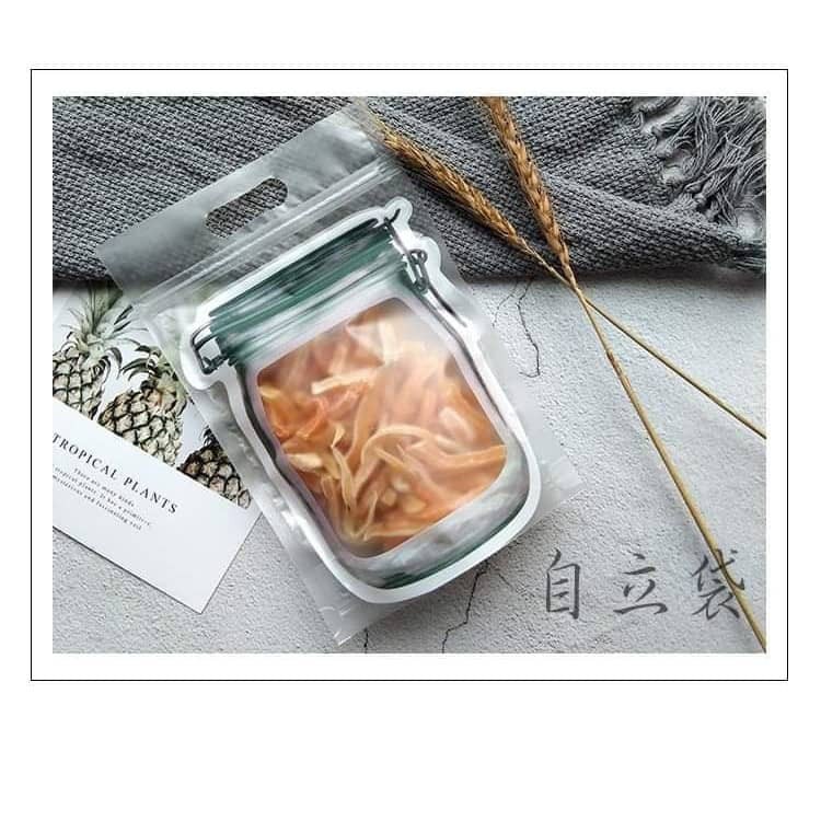 Túi zip đựng bánh kẹo hình lọ thủy tinh