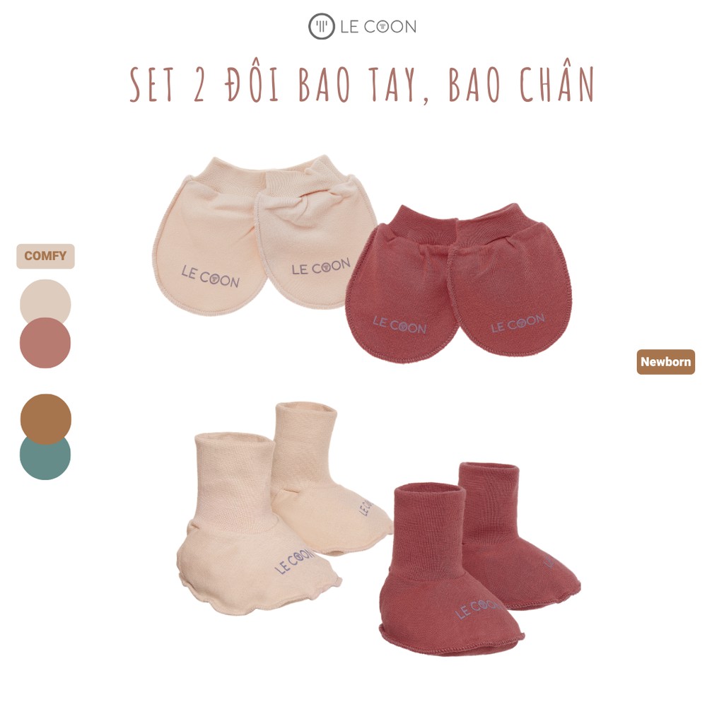 LE COON | Set 2 Bao Chân, Bao Tay | COMFY | Newborn