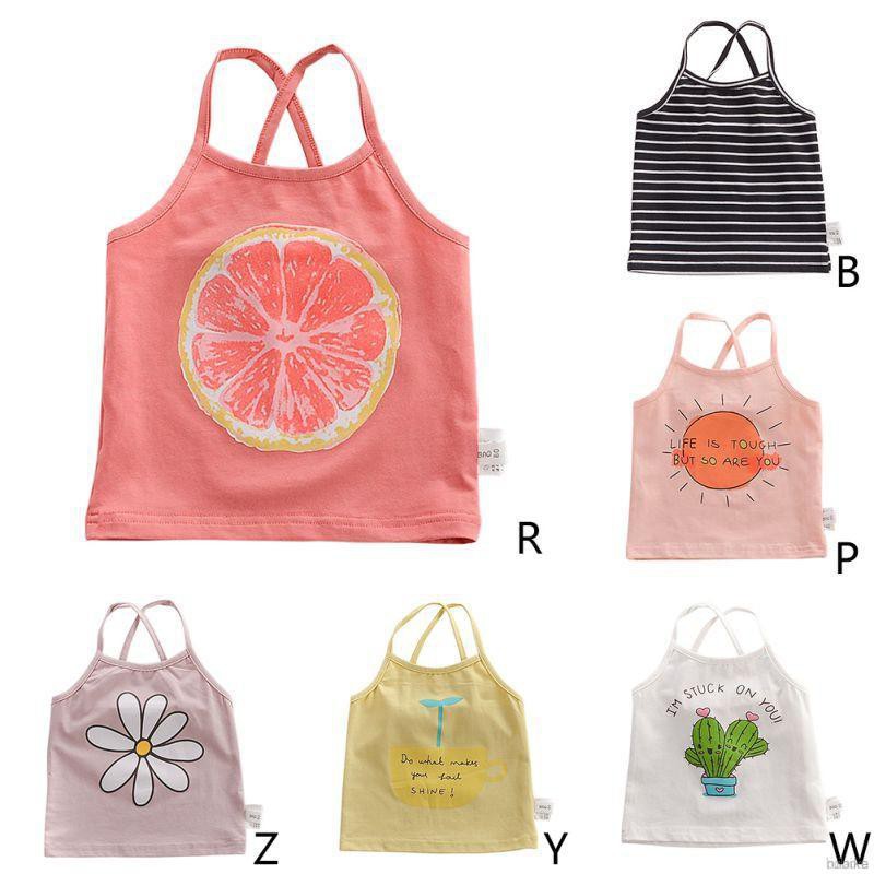 Áo Hai Dây In Họa Tiết Hoa Cúc Xinh Xắn Dành Cho Bé Gái 0-6 Tuổi