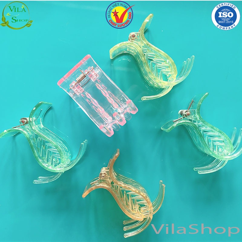 Kẹp Tóc, Kẹp Càng Cua 5 Răng, Chất Liệu Nhựa Trong Suốt Nhiều Màu Gọn Nhẹ Tiện Lợi