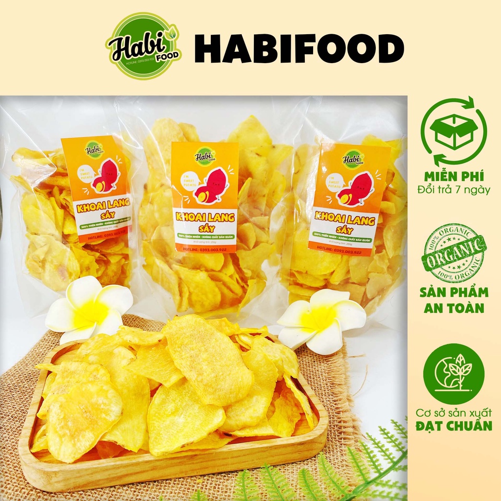 Khoai lang sấy mật ong HABI - 250g - thơm giòn đặc biệt, món ăn kiêng