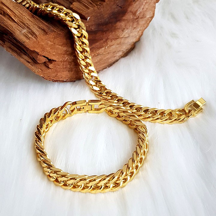 Lắc tay nam xích kép bảng 1cm LZ1728.