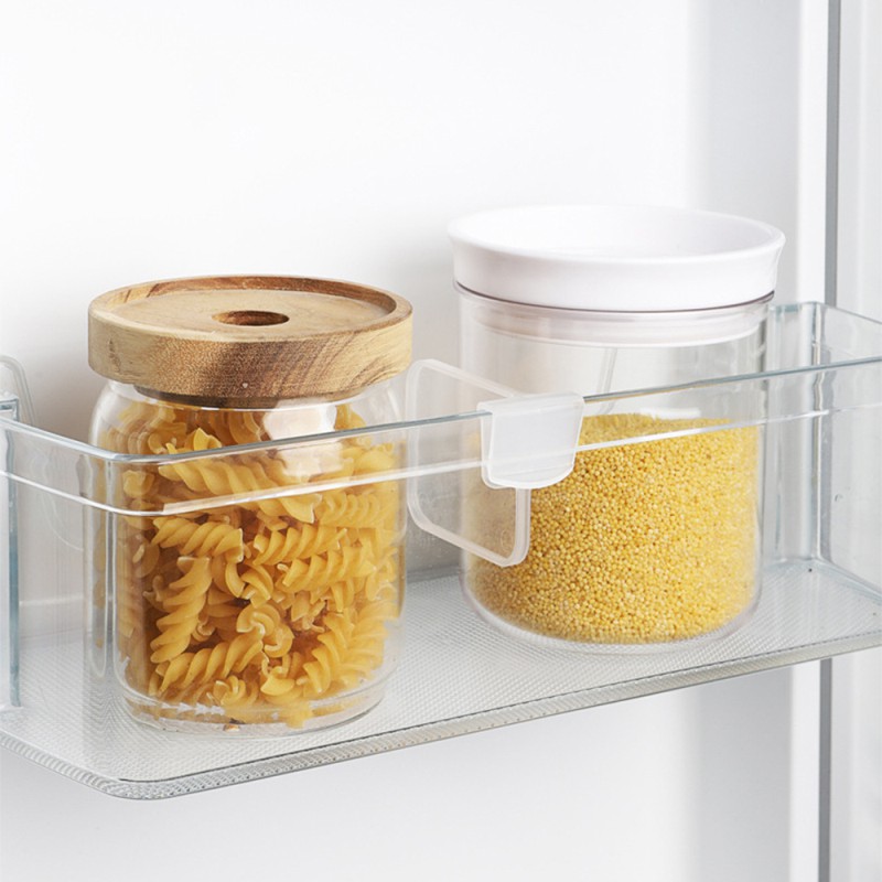 Khay Nhựa Trong Suốt Chia Ngăn Tủ Lạnh Tiện Dụng