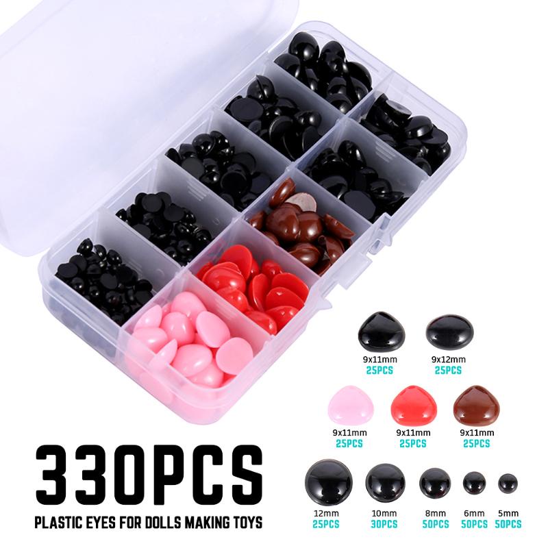 Bộ 330 nút mắt tròn dẹp trang trí cho gấu bông búp bê 205 JPRICE